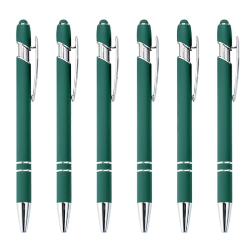 Limtula 6 Stück 2-in-1-Kugelschreiber mit Stylus-Spitze, einziehbarer Kugelschreiber, schwarze Tinte, reibungsloses Schreiben, Business-Geschenk-Stifte von Limtula
