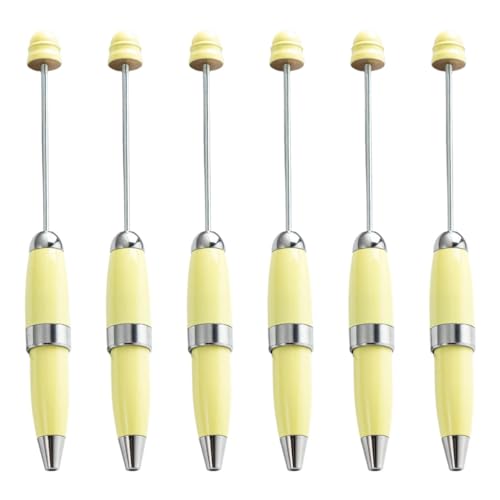 Limtula 6 x Perlen-Kugelschreiber, 1,0 mm, Signaturstift, Metall, Schreibwaren-Stift, Perlen-Rollerball für Schule, Büro von Limtula