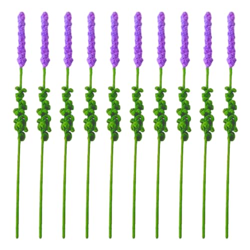 Limtula Handgemachte Häkelblumen Künstliche Wolle Gestrickte Blumen Dekore Stricken Gefälschter Lavendel Für Hochzeit Home Decor Geschenke von Limtula