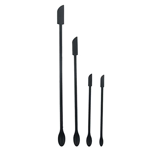 Limtula Mini-Silikon-Spatel-Set, zweiseitiger Silikon-Spatel, Mini-Spatel für Make-up, dünner Glasschaber, Spatel für den letzten Tropfen, 4 Stück von Limtula