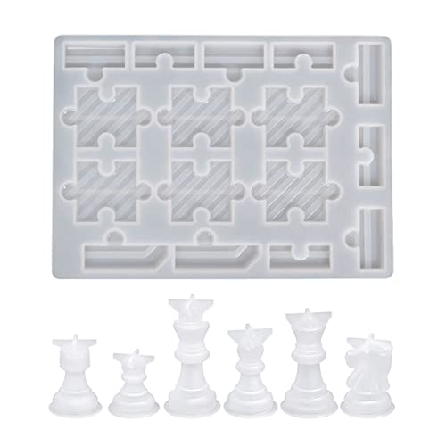 Limtula Schach-Set mit Schachbrett-Silikonharzform, volle Größe, 3D-Schachkristall, Epoxid-Gussform für Bastelarbeiten, Kunsthandwerk von Limtula