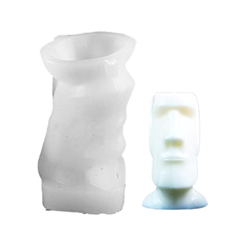 Limtula Silikon-Kerzenform, 3D-Moai-Statuen-Formen für DIY, Aromatherapie, Kerzen, Seife, Epoxidharz, Gießkunst, Handwerk von Limtula