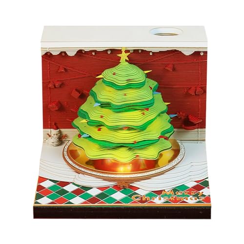 Weihnachts-3D Papierskulptur Notizblöcke Zerreißbare Seite Schreibtisch Ornament 3D Papierschnitzerei Kunst Notizblock Mit Stifthalter von Limtula