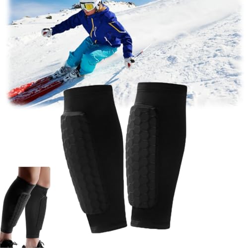 Ski Shin Guards Socks Pads, Breathable Elastic Anti-Collision Leggings for Skiing, Shin Guards Soccer Adult von LinZong