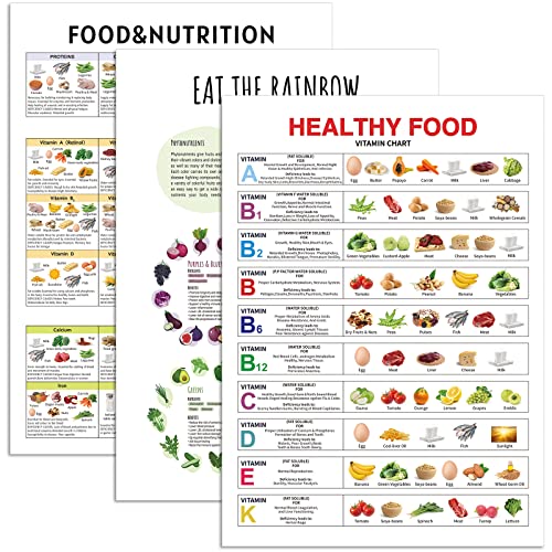 Lincia Abstrakte Vitamin-Diagramme, Wandkunst, Ernährungsposter, Obst und Gemüse, vertikales Poster für Küche, Klassenzimmer, Büro, ungerahmt von Lincia