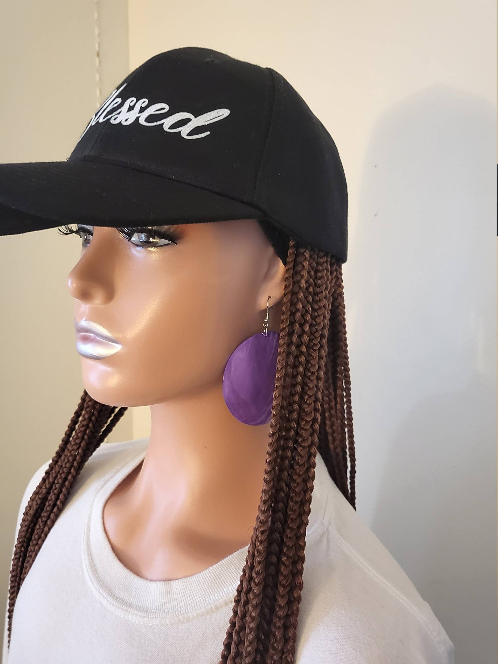 Baseball Kappe Perücke, Einzigartig Verstellbare Und Austauschbare Kappe/ Headwrap Zopfperücke von LindaYvetteDesigns