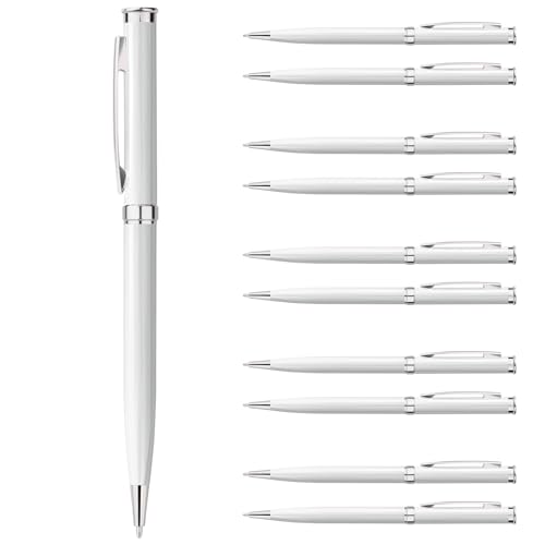 Lindahandel Kugelschreiber,Stift 10 stück,Ballpoint Pen,Ergonomische Schreibstifte Set,Drehkugelschreiber,Weiß Kugelschreiber mit Blau Mine Lindahandel Kugelschreiber,Stift 10 stück,Ballpoint Pen,Ergonomische Schreibstifte Set,Drehkugelschreiber,Weiß Kugelschreiber mit Blau Mine von Lindahandel
