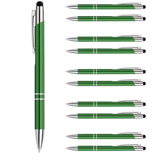 Lindahandel Kugelschreiber,Stift 10 stück,Ballpoint Pen,Ergonomische Schreibstifte Set,Mit Touchscreen-Funktion Klickkugelschreiber,Grün Kugelschreiber mit Schwarz Mine Lindahandel Kugelschreiber,Stift 10 stück,Ballpoint Pen,Ergonomische Schreibstifte Set,Mit Touchscreen-Funktion Klickkugelschreiber,Grün Kugelschreiber mit Schwarz Mine von Lindahandel