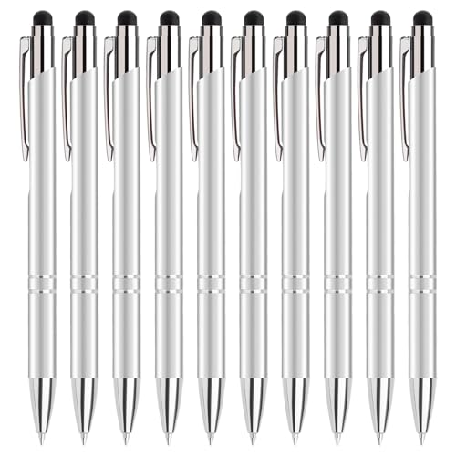 Lindahandel Kugelschreiber,Stift 10 stück,Ballpoint Pen,Ergonomische Schreibstifte Set,Mit Touchscreen-Funktion Klickkugelschreiber,Silber Kugelschreiber mit blau Mine Lindahandel Kugelschreiber,Stift 10 stück,Ballpoint Pen,Ergonomische Schreibstifte Set,Mit Touchscreen-Funktion Klickkugelschreiber,Silber Kugelschreiber mit blau Mine von Lindahandel