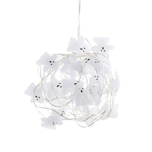 Lindby Halloween LED Lichterkette Batterie Geist, 3,20 m 30 LED Deko Geister Lichter, Halloween Deko Indoor Geisterlichter, Weihnachten, Party, Fest Dekoration, Partydeko von Lindby