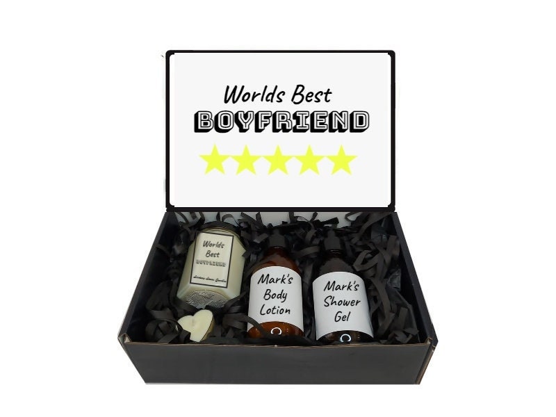 5 Sterne Boyfriend Geschenkbox Geschenkkorb - Individuell/Personalisiert Worlds Best von LindsayLucasCandles