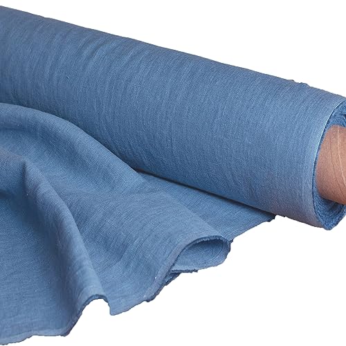 Leinenstoff BLAU, 100% Leinen, 145 cm breit, 190 g/m2, Meterware - Preis für 1 lfM, Textilien, Naturfasern, Heimtextilien, Naturfaserstoff, Leinenware, Leinenfaserstoff von LinenFriday