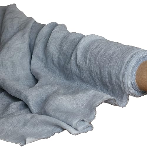 Leinenstoff Gaze PASTELLBLAU, 100% Leinen, 140 cm breit, 100 g/m2, Meterware - Preis für 1 lfM, Textilien, Naturfasern, Heimtextilien, Naturfaserstoff, Leinenware, Leinenfaserstoff von Linen Friday