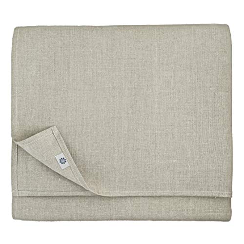 Linen & Cotton Elegante Festliche Tischdecke Stoff Anabella - 100% Leinen, Beige/Natur (147 x 147 cm) Tischtuch Tischwäsche Quadratisch für Restaurant Hotel Cafe Deko Hochzeit Geburtstag Party Fest von Linen & Cotton