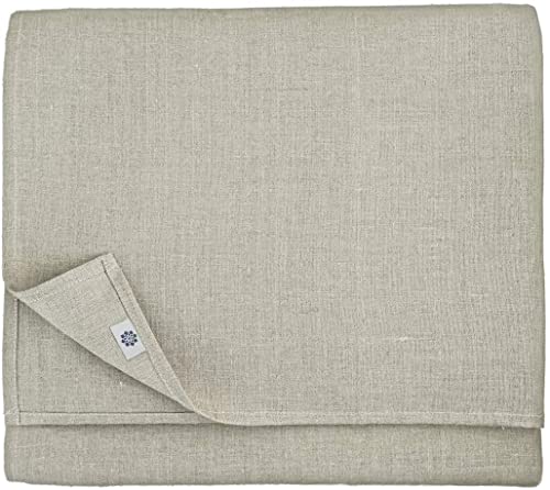 Linen & Cotton Elegante Festliche Tischdecke Stoff Anabella - 100% Leinen, Beige/Natur (147 x 147 cm) Tischtuch Tischwäsche Rechteckig für Restaurant Hotel Cafe Deko Hochzeit Geburtstag Party Fest von Linen & Cotton