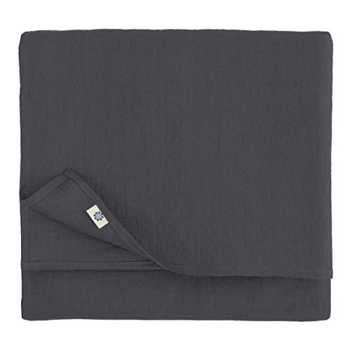 Linen & Cotton Tischdecke Stoff Tischtuch Decke Nordic - 100% Leinen, Schwarz (137 x 140 cm) Mitteldecke Tischwäsche Einfach für Home Haushalt Haus Küche Dekoration Esstisch Restaurant Hotel Cafe von Linen & Cotton