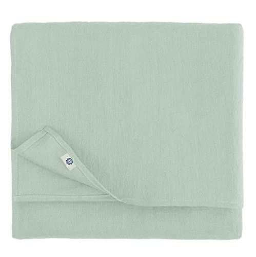 Linen & Cotton Tischdecke Stoff Tischtuch Tischwäsche Hygge 100% Leinen, Hellblau (140 x 100 cm) Mitteldecke Klein Quadratisch für Home Küche Couchtisch Tuch Dekoration Cafe von Linen & Cotton