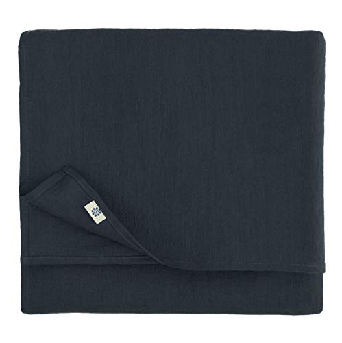 Linen & Cotton Tischdecke Stoff Tischtuch Tischwäsche Hygge -100% Leinen, Schwarz (140 x 100 cm) Festlich Rechteckig für Home Küche Esstisch Cafe Restaurant Hotel Deko Party Sommer von Linen & Cotton