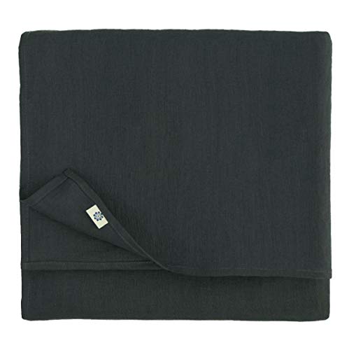 Linen & Cotton Tischdecke Stoff Tischtuch Tischwäsche Hygge 100% Leinen, Schwarz (140 x 300 cm) Rechteckig Lang für Home Küche Esstisch Cafe Restaurant Hotel Dekoration Party Sommer von Linen & Cotton