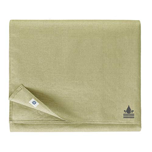 Linen & Cotton Tischdecke Wasserdicht Wachstuch Gartentischdecke Adele - 100% Leinen, Beige (147 x 200 cm) Eckig Tischtuch Tischwäsche Garten Outdoor Party Pflegeleicht Schmutzabweisend von Linen & Cotton