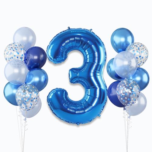 Folienballon Zahl 3 Blau, XXL Zahlen Luftballons 3 mit Pastel Blau Silber Konfetti Helium Ballons für Junge, 40'' Metallic Navy Marineblau Luftballon 3. Geburtstag für 3 Geburtstagsdeko Jubiläum Deko Folienballon Zahl 3 Blau, XXL Zahlen Luftballons 3 mit Pastel Blau Silber Konfetti Helium Ballons für Junge, 40'' Metallic Navy Marineblau Luftballon 3. Geburtstag für 3 Geburtstagsdeko Jubiläum Deko von Lingqiang