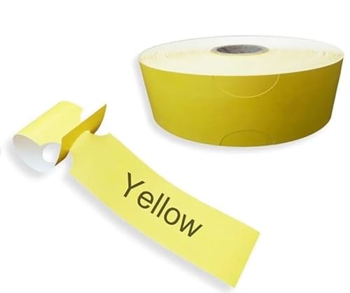 250 x Roll Tags Wrap Around Coded Poly Identification Markers Food Tree (Yellow) von Link Print and Packaging Ltd