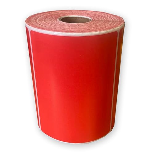 Thermodirekt-Etiketten, 10,2 x 7,6 cm, 100 x 76 mm, auf einer Rolle, Rot, Grün, Blau, Pink, Orange, Gelb, Blau, Weiß, blanko, 25 mm Kern, 500 Stück von Link Print and Packaging ltd