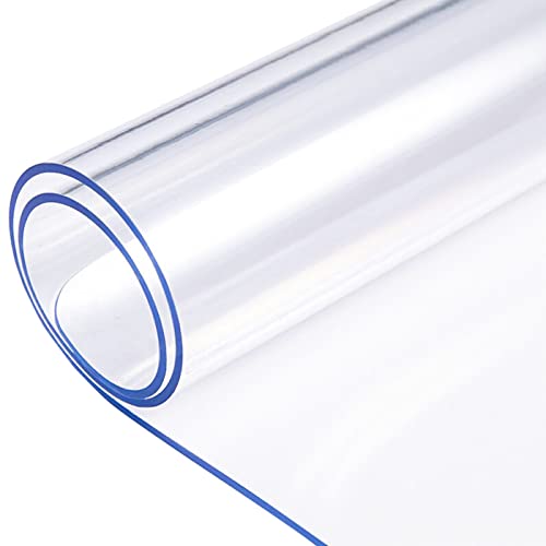 LinkGro Strapazierfähiger, transparenter PVC-Tischschutz, 1,5 mm dick, 137 x 137 cm, Kristall-Esstischabdeckung, Tischdecke, Kaffee-Glasschutz, Holzmöbelabdeckung, Matte, Tischoberflächenschutz, von LinkGro