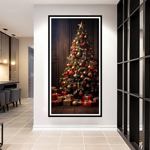 Diamond Painting Weihnachten Deko Set für Erwachsene/Kinder DIY Kreativ Set, Weihnachtsbaum Muster DIY Kunst Handwerk Diamond Painting Bilder, for Geschenk oder Home Wand Deko Wohnzimmer 100x200cm von Linncen