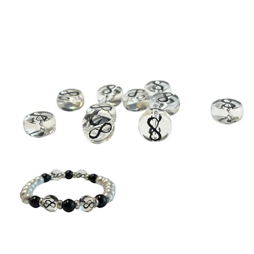 Unendlichkeitssymbol-Perlen, 10 mm, Glasperlen, Großpackung, Bastelbedarf, Schmuckzubehör, Geschenk für Perlen, schwarz, 10 Stück von Linpeng
