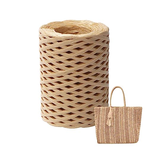 Linsition Naturbast Papierband Bastgarn Zum Häkeln | Bast Raffia Natur Papierschnur, Packschnur Für Handwerksprojekte, Geschenkverpackung, Weben Und Gärtnern von Linsition