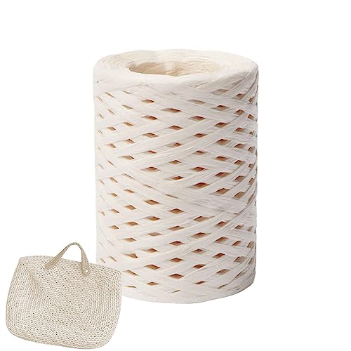 Linsition Naturbast Papierband Bastgarn Zum Häkeln | Bast Raffia Natur Papierschnur, Packschnur Für Handwerksprojekte, Geschenkverpackung, Weben Und Gärtnern von Linsition