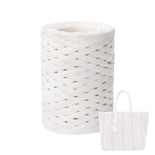 Linsition Naturbast Papierband Bastgarn Zum Häkeln | Bast Raffia Natur Papierschnur, Packschnur Für Handwerksprojekte, Geschenkverpackung, Weben Und Gärtnern von Linsition