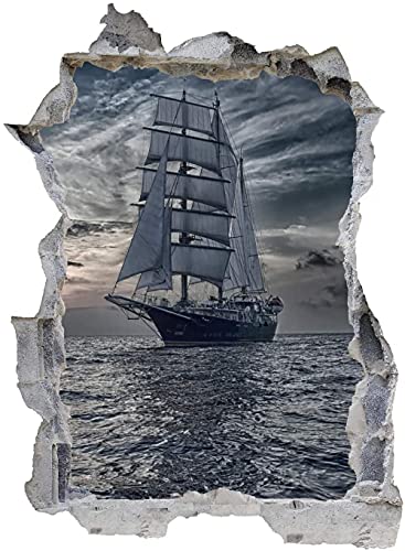 Wandtattoo Wandaufkleber 3D Schiff segelt Mast Aufkleber Deckeaufkleber Wandbild Wohnzimmer Schlafzimmer Kinderzimmer Deko 53x80cm von Linyuan