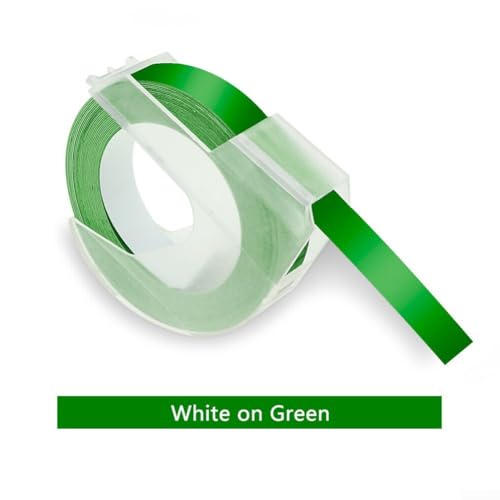 3D-geprägtes Etikettenband, 9 mm, geeignet für Mitarbeiterabzeichen, Schulen, Bibliotheken und mehr (grün) von Lioaeust