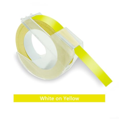Langlebiges, 9 mm 3D-geprägtes Etikettenband, perfekt zum Beschriften von Produkten (gelb) von Lioaeust
