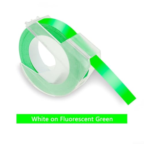 Langlebiges 9 mm 3D-geprägtes Etikettenband, perfekt zum Beschriften von Produkten (fluoreszierendes Grün) von Lioaeust