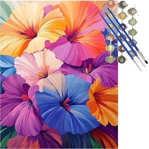 Blume Malen Nach Zahlen Fantasie Malen Nach Zahlen Erwachsene Groß 100x80cm DIY Handgemalt Ölgemälde Bastelset, Einfach Paint by Numbers Hobby Kreativ set für Erwachsene, Geschenke für Frauen k-301 von Lioauanh