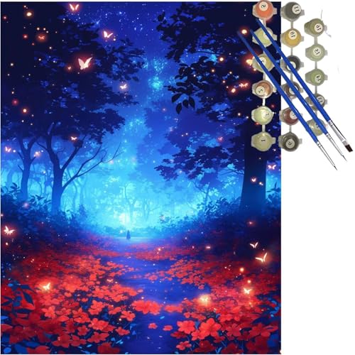 Malen Nach Zahlen Erwachsene Blume Malen Nach Zahlen ab 10 Jahre Mädchen,DIY Fantasie Paint by Numbers Kinder Set mit Pinseln Acrylfarben,Bastelset Erwachsene Gemälde,Geschenk Mädchen 70x90 cm k-297 von Lioauanh