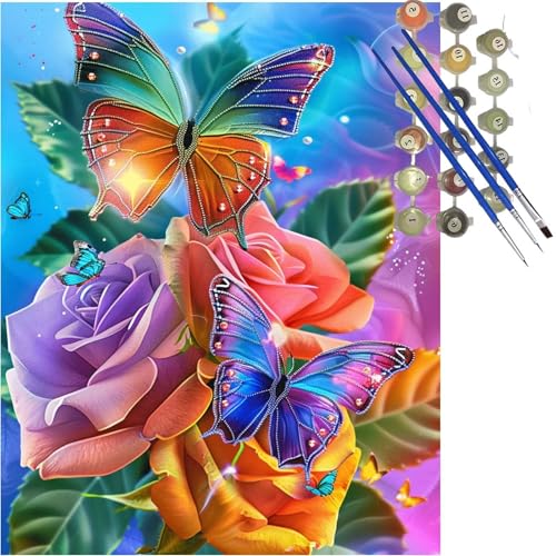 Malen Nach Zahlen Erwachsene Blume Malen Nach Zahlen ab 7 Jahre Mädchen,DIY Fantasie Paint by Numbers Kinder Set mit Pinseln und Acrylfarben,Bastelset Erwachsene Gemälde,Geschenk Mädchen 50x70cm k-302 von Lioauanh