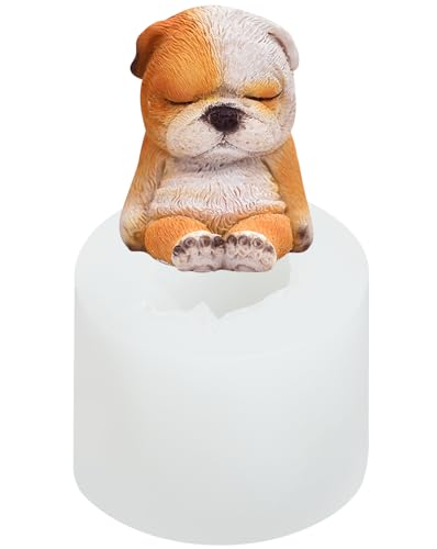 Liobelon Bulldoggen-Silikonform, Mousse-Hund, 3D-Schokoladenform, Hundekerzenform, spezielle Tierform, Fondantformen, Hundeharzform für Seife, Harz, Badebombe von Liobelon