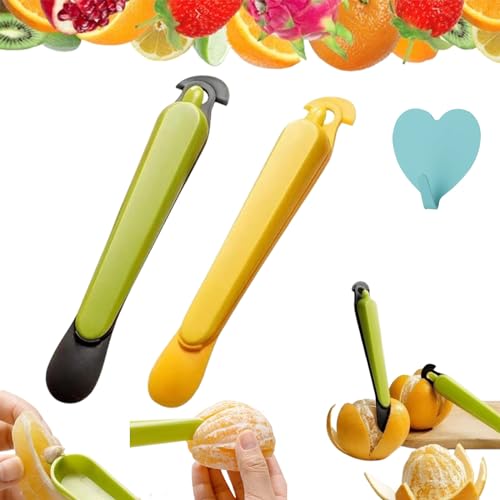 Multifunctional Kitchen Fruit Peeling Tool, Orange Peeling Tool, Multi Fruit Peeler, Multifunctional Portable Folding Stainless Steel Orange Peeler Kitchen Household (2pcs-Mix) von Liocwocne