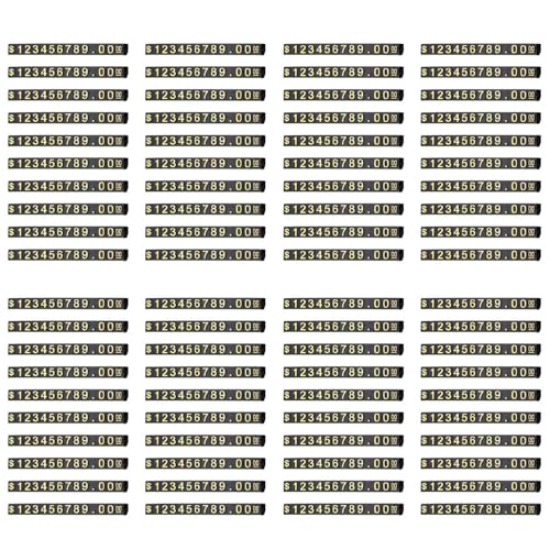 Lioggyet 80 Sets von Preisschildern, verstellbar, quadratisch, Preisausstellung, Preisausstellung, Preisausstellung, Dollar-Preisblock, Zahlen M von Lioggyet