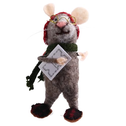 Lioggyet Niedliches Mausornament Aus Nadelfilz, Dekorierte Maus für Winter, Weihnachten und Halloween, Süßes Filzornament für Den Weihnachtsbaum von Lioggyet