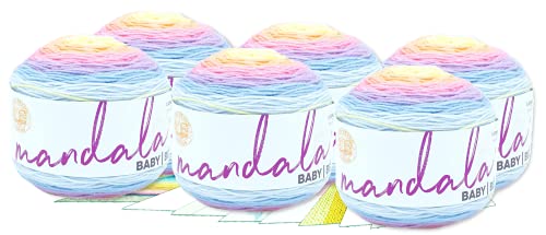 Lion Brand Garn – Mandala Baby – 6er-Pack mit Musterkarten in Farbe (Acre Woods) von Lion Brand Mandala Yarn