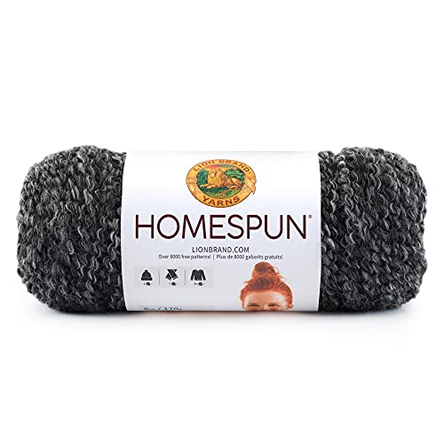 Lion Brand Yarn 790-312 Homespun Garn, Schwarz/Grau, Edwardian, One Skein, 169 von Lion Brand Yarn