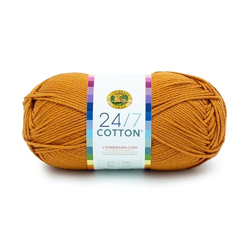 (1 Knäuel) 24/7 Baumwollgarn, Bernstein von Lion Brand Yarn