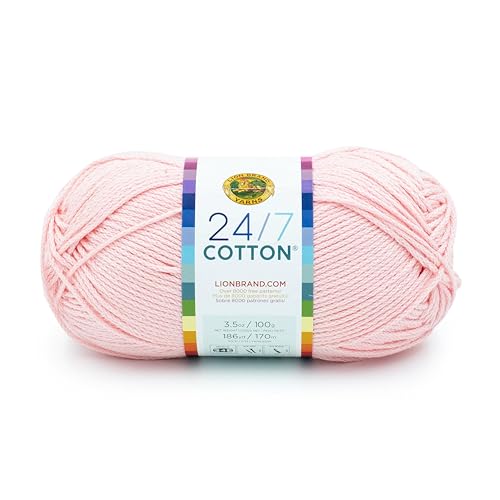 (1 Knäuel) 24/7 Baumwollgarn, rosa Limonade von Lion Brand Yarn