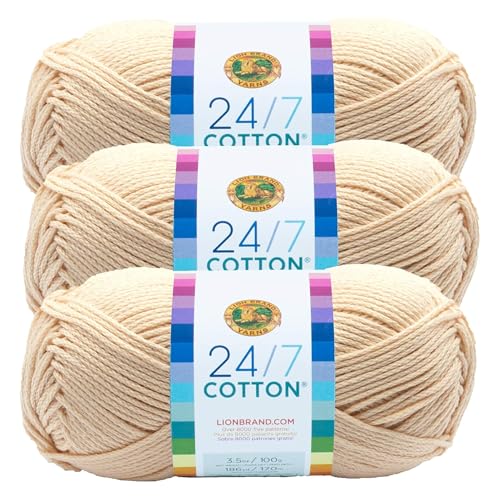 (3er-Pack) 24/7 Baumwollgarn, Ecru von Lion Brand Yarn