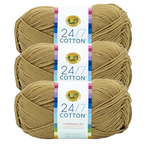 3er-Pack 24/7 Baumwollgarn, Heuballen von Lion Brand Yarn